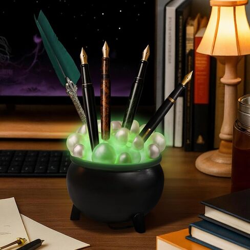 Halloween Witches Cauldron Pen حامل توهج في الساحرة المظلمة Cauldron Pot Makeup Pency حامل قلم رصاص للمكتب القوطي ديكور Halloween Desk Organizer للهدايا العصبية in Saudi Arabia