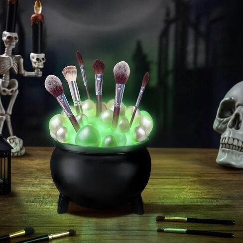 Halloween Witches Cauldron Pen حامل توهج في الساحرة المظلمة Cauldron Pot Makeup Pency حامل قلم رصاص للمكتب القوطي ديكور Halloween Desk Organizer للهدايا العصبية in Saudi Arabia