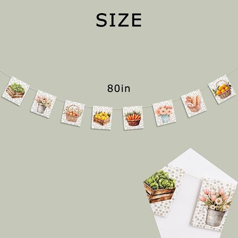 Locally Grown Banner - Farmer's Market Baby Shower Party Green Triangle Pennant Garland,Fruit Vegetables Birthday Banner for Boys or Girls,Gardener Themed Gender Reveal Party Supplies in Saudi Arabia