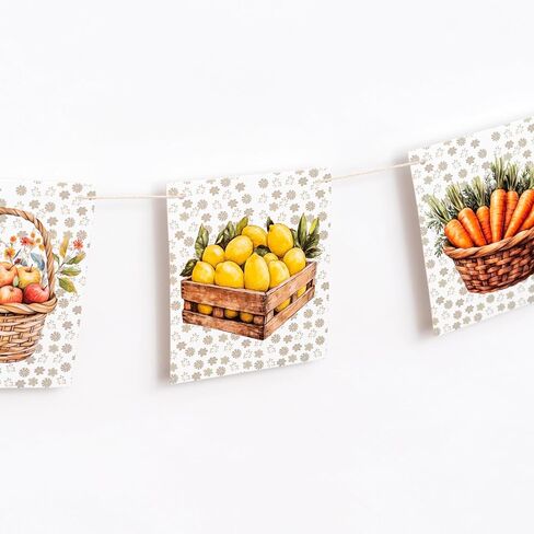 Locally Grown Banner - Farmer's Market Baby Shower Party Green Triangle Pennant Garland,Fruit Vegetables Birthday Banner for Boys or Girls,Gardener Themed Gender Reveal Party Supplies in Saudi Arabia