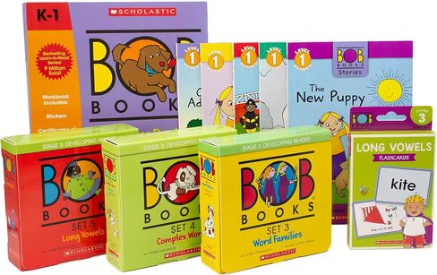Bob Books Stage 3 Developing Readers Bundle – Advanced Phonics Set with 3 Box Sets, 5 Storybooks, Workbook & Long-Vowel Flashcards | Ages 5-7 in Saudi Arabia