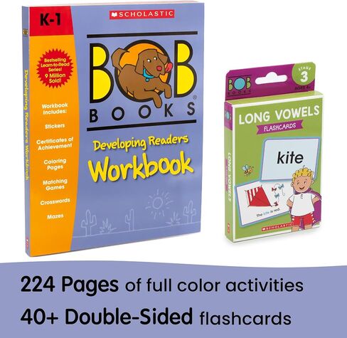 Bob Books Stage 3 Developing Readers Bundle – Advanced Phonics Set with 3 Box Sets, 5 Storybooks, Workbook & Long-Vowel Flashcards | Ages 5-7 in Saudi Arabia