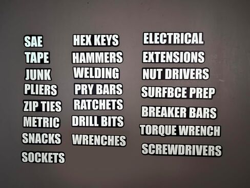 Glow in The Dark Magnetic Toolbox Labels – Flat Reusable Tool Drawer Tags for Garage Organization, Fluorescent Green & White, Easy to Read (Green) in Saudi Arabia