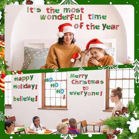 216 Pcs Christmas Bulletin Board Decoration Xmas Letters Numbers Alphabet Paper Cutouts Punctuation Symbols Combo Set Candy Christmas Classroom Decor for School Chalkboard Wall Decor in Saudi Arabia