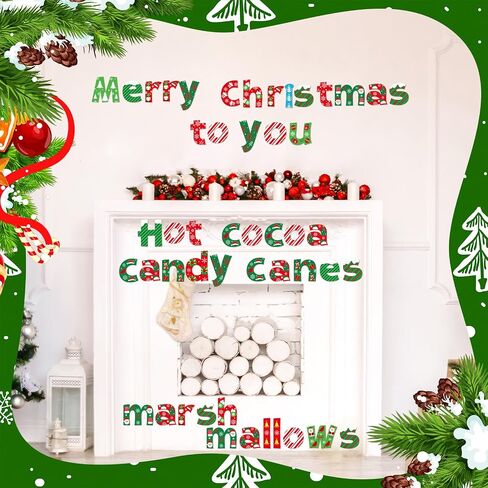 216 Pcs Christmas Bulletin Board Decoration Xmas Letters Numbers Alphabet Paper Cutouts Punctuation Symbols Combo Set Candy Christmas Classroom Decor for School Chalkboard Wall Decor in Saudi Arabia