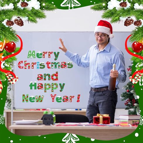 216 Pcs Christmas Bulletin Board Decoration Xmas Letters Numbers Alphabet Paper Cutouts Punctuation Symbols Combo Set Candy Christmas Classroom Decor for School Chalkboard Wall Decor in Saudi Arabia
