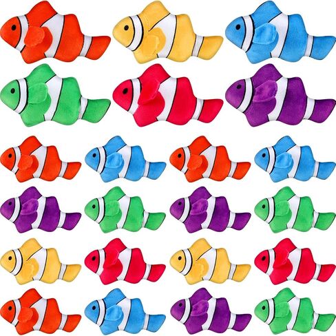 24 Pcs Plush Clown Fish Toys, 6 Inch Loach Fish Stuffed Animal Plushies Sealife Stuffed Toy Gift Bag Fillers for VBS Vacation Bible School Birthday Party Supplies in Saudi Arabia