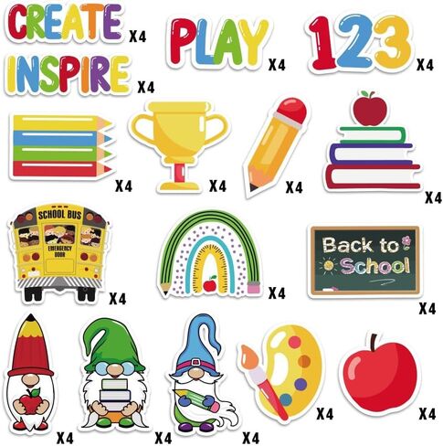 Hying 56PCS Back to School Cutouts for School Classroom Decoration, First Day of School Owl Cut-Outs for Bulletin Board Decorations Back to School Kindergarten Party Supplies Decoration Accessories in Saudi Arabia