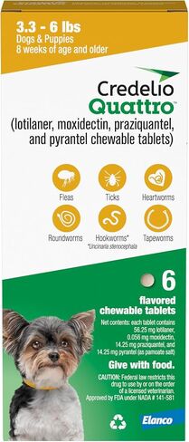 Credelio Quattro Chewable Tablets Dogs 25.1-50 LBS ، 6-in-1 Parasite Protect in Saudi Arabia