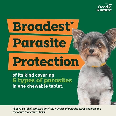 Credelio Quattro Chewable Tablets Dogs 25.1-50 LBS ، 6-in-1 Parasite Protect in Saudi Arabia