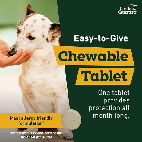Credelio Quattro Chewable Tablets Dogs 25.1-50 LBS ، 6-in-1 Parasite Protect in Saudi Arabia