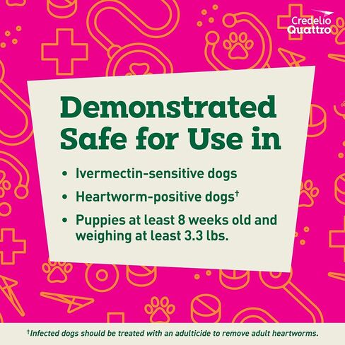 Credelio Quattro Chewable Tablets Dogs 25.1-50 LBS ، 6-in-1 Parasite Protect in Saudi Arabia