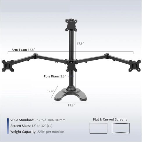 Steel Quad Bracket Adjustable 3+1 Bracket | 4 Screens up to 32 inches in Saudi Arabia