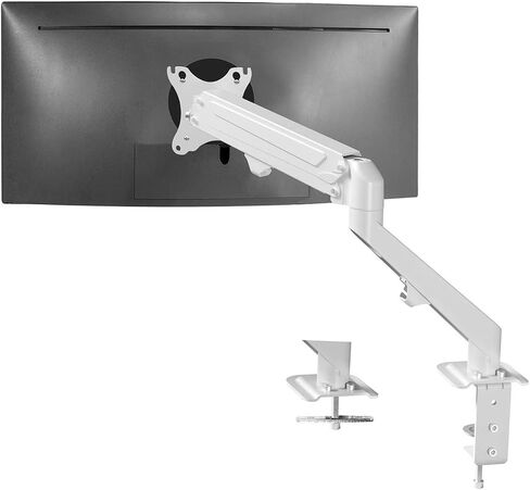 White Single Monitor Balanced Desk Stand | Fits Screens 17 to 27 Inches in Saudi Arabia