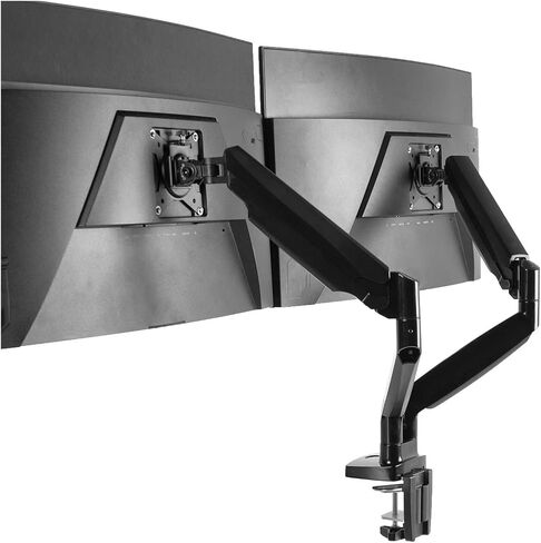 Dual Extra Wide 35" Monitor Stand Desk Mount with Pneumatic Spring Arms - in Saudi Arabia