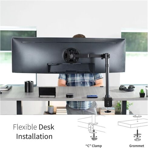 Single Piece Ultra-Wide Monitor Desk Stand, Adjustable Bracket Suitable for 45-inch Screens - in Saudi Arabia