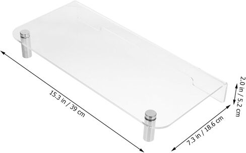 Gatuida Acrylic Monitor Stand with Stainless Steel Legs Desk Riser for Laptop and Screen Elevation Space-saving Desktop Organizer for Office Workstation in Saudi Arabia
