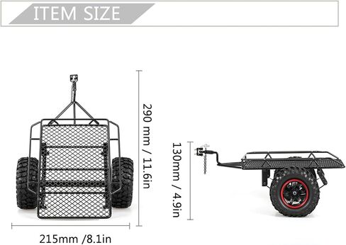Huiop Trailer Car ، Trailer Car Hopper Trail لـ 1/10 HSP Redcat Axial SCX10 D90 HPI RC Crawler Car DIY in Saudi Arabia