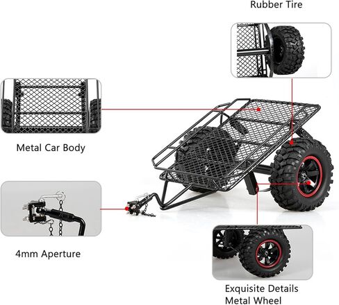 Huiop Trailer Car ، Trailer Car Hopper Trail لـ 1/10 HSP Redcat Axial SCX10 D90 HPI RC Crawler Car DIY in Saudi Arabia