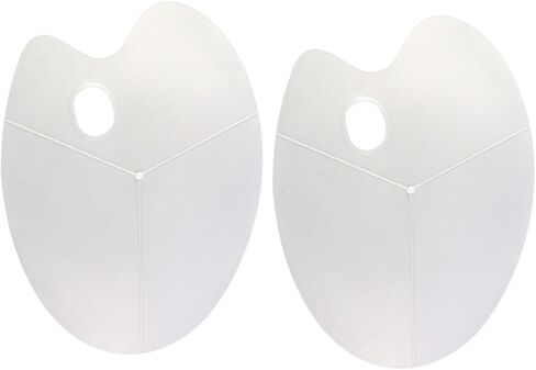 2Pcs White Paint Tray for Watercolor and Acrylic Painting Oval Mixing Palette for Students and Artists Creative Art Supplies in Saudi Arabia
