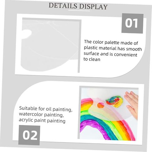 2Pcs White Paint Tray for Watercolor and Acrylic Painting Oval Mixing Palette for Students and Artists Creative Art Supplies in Saudi Arabia