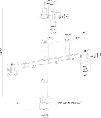 Triple Monitor Desktop Stand, Heavy Duty, 3 Computer Screens, Up to 30 Inches in Saudi Arabia