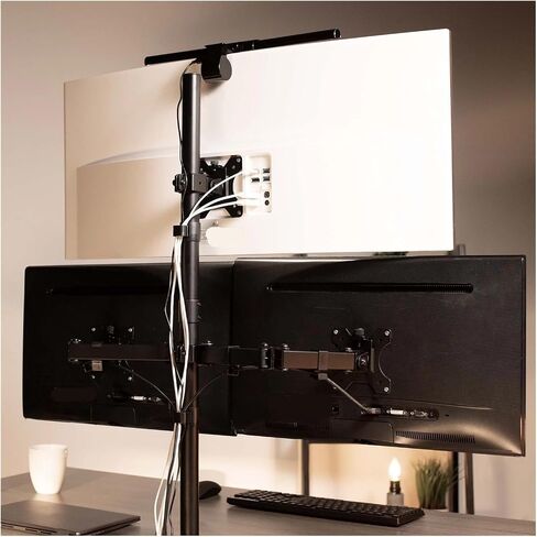 Triple Monitor Desktop Stand, Heavy Duty, 3 Computer Screens, Up to 30 Inches in Saudi Arabia