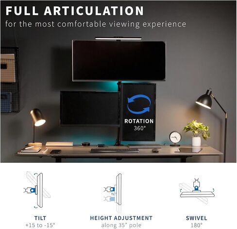 Triple Monitor Desktop Stand, Heavy Duty, 3 Computer Screens, Up to 30 Inches in Saudi Arabia