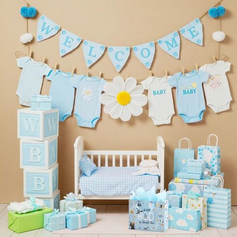 Gueevin Halloween Baby Shower Party Gifts A Boot Little Boo Cons تقريبًا بسبب أكياس استحمام الطفل مع البطاقة والورق الورقي-أو تكشف الجنس مع الإمدادات (Pink) in Saudi Arabia