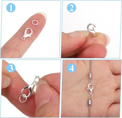 300 Pcs Lobster Claw Clasps Sets, Stainless Steel Jump Rings, Small Metal Jewelry Lobsters Closures Clasps, Removable Lobster Jump Rings for Making Jewelry Necklace Bracelet DIY Accessories, Silver in Kuwait
