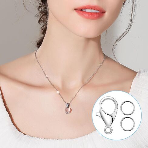 300 Pcs Lobster Claw Clasps Sets, Stainless Steel Jump Rings, Small Metal Jewelry Lobsters Closures Clasps, Removable Lobster Jump Rings for Making Jewelry Necklace Bracelet DIY Accessories, Silver in Kuwait