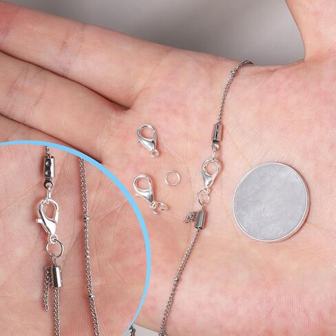 300 Pcs Lobster Claw Clasps Sets, Stainless Steel Jump Rings, Small Metal Jewelry Lobsters Closures Clasps, Removable Lobster Jump Rings for Making Jewelry Necklace Bracelet DIY Accessories, Silver in Kuwait