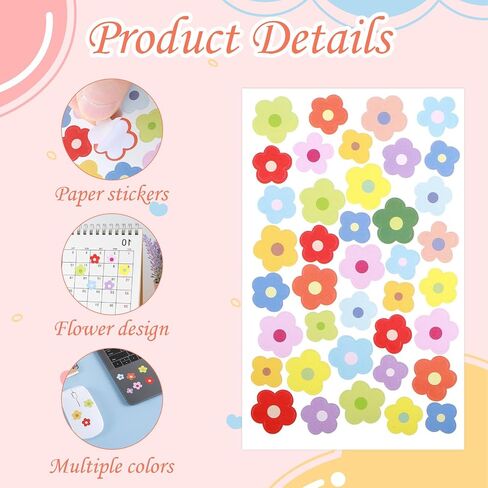 702 PCS ملصقات زهرة صغيرة ، 18 ورقة ملصقات زهرة زهرة لطيفة للحرف DIY ، سكرابوكينغ ، ملصق زهور مصغرة لزجاجة الماء ، الكمبيوتر المحمول ، حالة الهاتف المحمول وحرف الفنون in Saudi Arabia