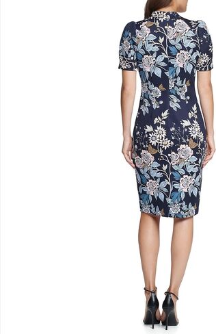 Vince Camuto Women's Printed Sheath Dress, Navy, 8 in Saudi Arabia