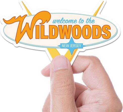 Retro Wildwood Sign Sticker - New Jersey Shore Bumper Sticker - South Jersey Vintage Wildwoods Decal in Saudi Arabia
