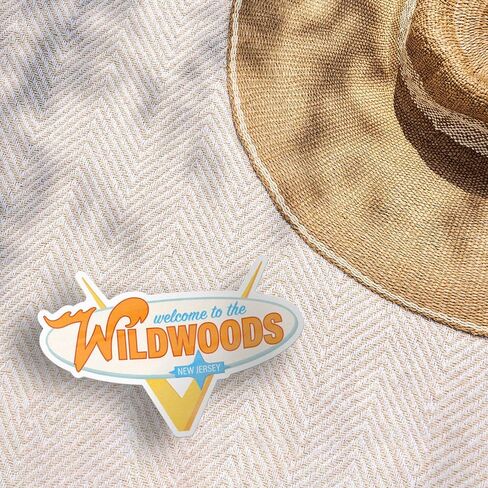Retro Wildwood Sign Sticker - New Jersey Shore Bumper Sticker - South Jersey Vintage Wildwoods Decal in Saudi Arabia