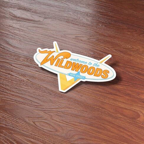 Retro Wildwood Sign Sticker - New Jersey Shore Bumper Sticker - South Jersey Vintage Wildwoods Decal in Saudi Arabia