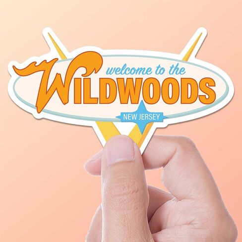 Retro Wildwood Sign Sticker - New Jersey Shore Bumper Sticker - South Jersey Vintage Wildwoods Decal in Saudi Arabia