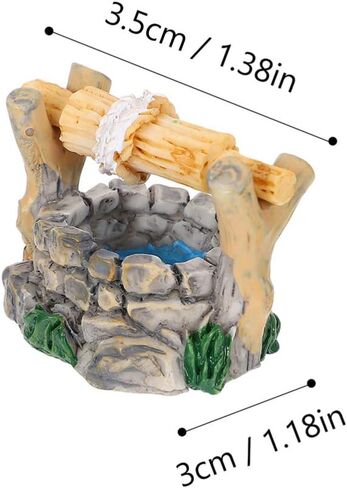 BESPORTBLE Miniature Water Well Figurine: 8Pcs Resin Fairy Garden Accessories, Tiny Water Well Micro Landscape Ornaments Kit for DIY Craft Dollhouse Decorative Accessory in Kuwait