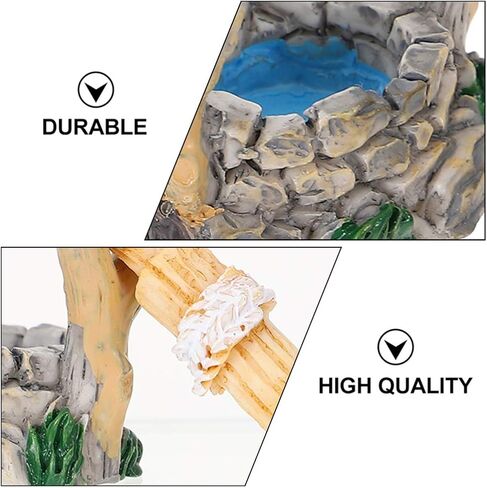 BESPORTBLE Miniature Water Well Figurine: 8Pcs Resin Fairy Garden Accessories, Tiny Water Well Micro Landscape Ornaments Kit for DIY Craft Dollhouse Decorative Accessory in Kuwait