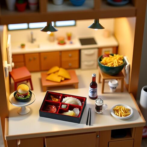 1 Set Dollhouse Fast Food Delicate DIY Tiny 1:12 Dollhouse Miniature Food Set Dollhouse Accessories in Saudi Arabia