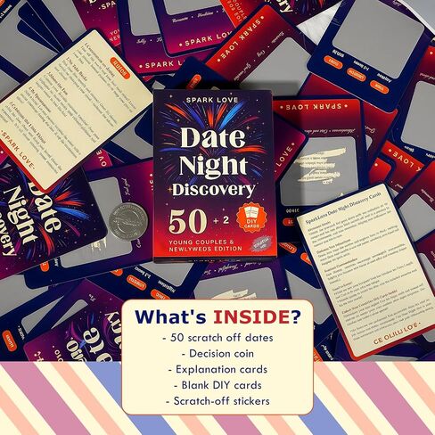 50 Fun & Adventurous Date Ideas Scratch Off Cards -Perfect Couple Gifts for Anniversary, Valentines Day, Wedding- Young Couples & Newlyweds Edition for Her, Him, Girlfriend, Boyfriend. in Kuwait