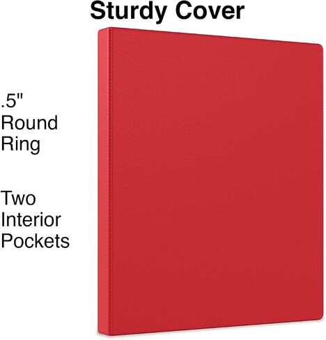 Staples Light-Use 1/2-inch 3-Ring Non-View Binders, Red, 3/Pack (ST26852-CCVS) in Saudi Arabia