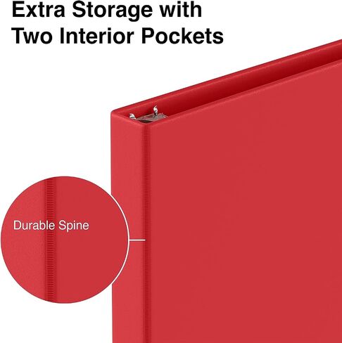 Staples Light-Use 1/2-inch 3-Ring Non-View Binders, Red, 3/Pack (ST26852-CCVS) in Saudi Arabia