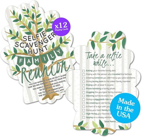 Big Dot of Happiness Tree-Shaped Family Reunion Selfie Scavenger Hunt Cards - Interactive Party Game, 12 Premium Cardstock Photo Challenge Cards in Saudi Arabia