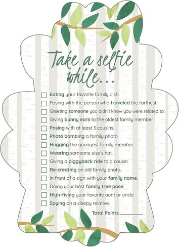 Big Dot of Happiness Tree-Shaped Family Reunion Selfie Scavenger Hunt Cards - Interactive Party Game, 12 Premium Cardstock Photo Challenge Cards in Saudi Arabia