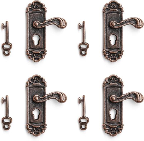 Odoria 1/12 Miniature Door Handle 2 Pair Left and Right Handles Dollhouse Decoration Accessories, Bronze in Saudi Arabia