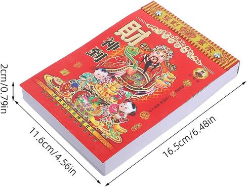 2026 Chinese Wall Calendar, Lunar Year of Horses Traditional Daily Calendars for Fengshui Decor, One Page per Day, No English Feng Shui Lunar Date for Home Desktop Decor (Red, 11.4x8 inch) in Saudi Arabia