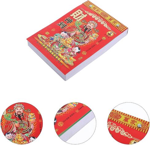2026 Chinese Wall Calendar, Lunar Year of Horses Traditional Daily Calendars for Fengshui Decor, One Page per Day, No English Feng Shui Lunar Date for Home Desktop Decor (Red, 11.4x8 inch) in Saudi Arabia