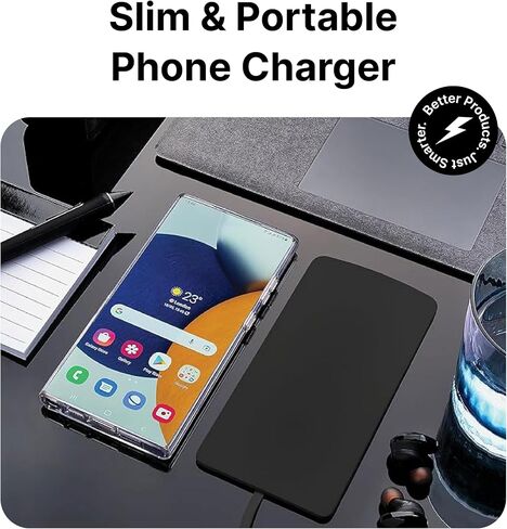 Ultra Slim Wireless Phone Charger by It’s Just Smart, Round Universal Charger for Qi Enabled Phone, iPhone 15 14, Galaxy S24 S23, Android, Samsung, and Google Pixel, Cordless, Fast Charging Phone Pad in Saudi Arabia